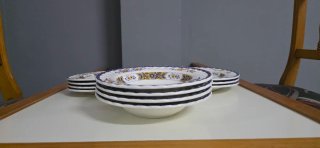 Lote 11 Platos Vintage Porcelana Azul y Blanco