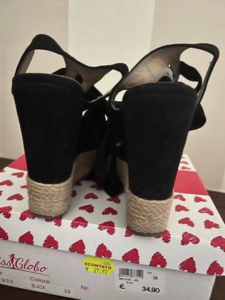 Sandali con Zeppe Miss Globe nere n.38