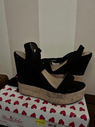 Sandali con Zeppe Miss Globe nere n.38