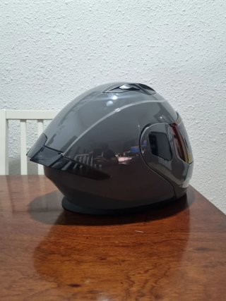 Casco de moto integral gris