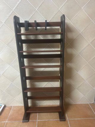 Mueble Estantería CDs Madera Oscura