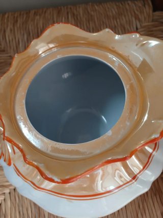 Tetera/Cafetera Antigua Pickman Porcelana Dorada