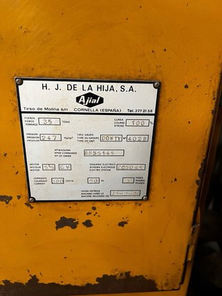 Plegadora Ajial 35 TON. Dónde está y cómo está