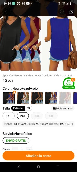 Lote de Camisetas sin mangas  talla 2XL