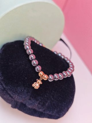 Tous Oso bold pulsera hematita y Rose gold
