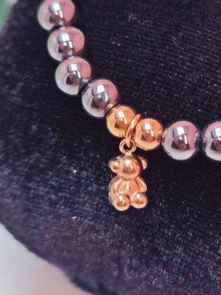 Tous Oso bold pulsera hematita y Rose gold