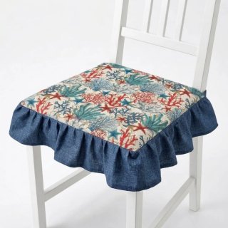 6 Cuscini Coprisedia Riccio Blu Multicolore