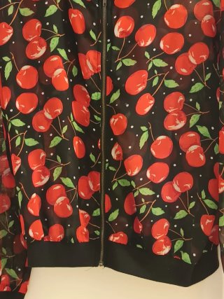 Bomber Jacket Estampado Cerezas Transparente S/M