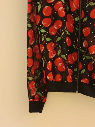 Bomber Jacket Estampado Cerezas Transparente S/M