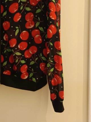 Bomber Jacket Estampado Cerezas Transparente S/M