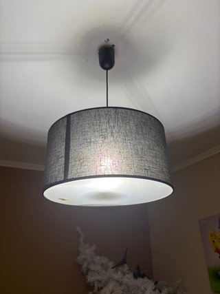 Lámpara colgante tela gris