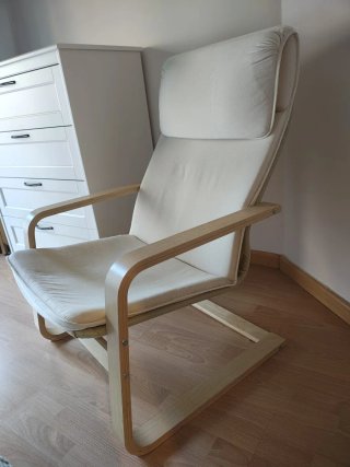 Sillón beige madera Ikea