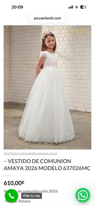 Vestido de Comunión marca Amaya
