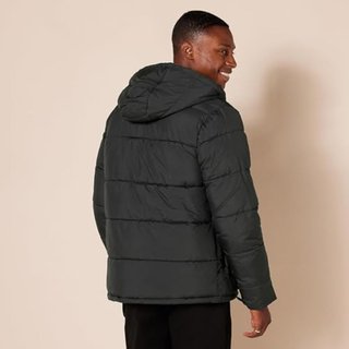 Amazon Essentials Abrigo Plumífero con Capucha de Alta Densidad Hombre, Negro,TALLA XL , NUEVO