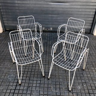 Silla Vintage Metal Exterior jardin 1960s Francia