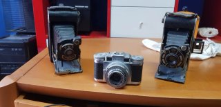 Braun Paxette y 2 cámaras plegables vintage