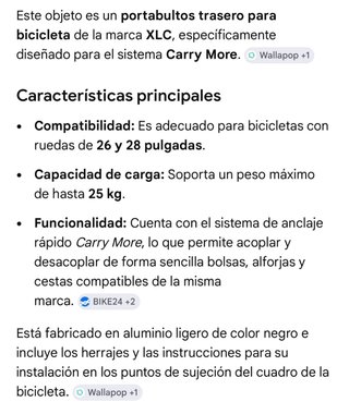Portaequipajes XLC para Bicicleta 26/28