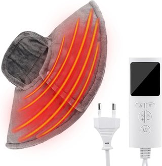Manta Electrica FY-HWHJ2322 34*57cm 630g (grises),Envoltura de Cuello calentada eléctrica | Almohadilla calentadora de Cuello con 9 Modos de calefacción,con Pantalla LCD, 4 ajustes de Temporizador...