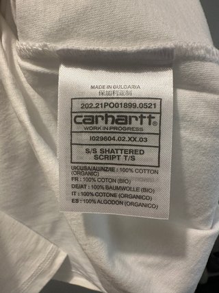 Camiseta Carhartt Blanca Talla XL
