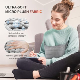 Manta Electrica FY-HW1225 Nuevo 30*125cm (grises), Manta Electrica, Almohadilla Eléctrica 126X30CM con Apagado Automático y Protección Contra Sobrecalentamiento, Almohadilla Térmica 6 Niveles de T...