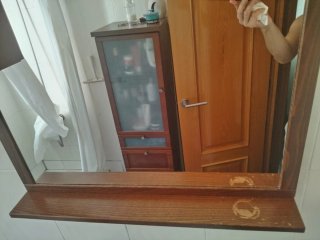 Mueble de baño madera y cristal