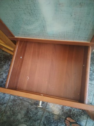 Mueble de baño madera y cristal