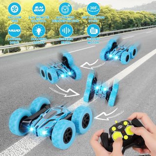 StuntRoll Control remoto Modelo 928-7 , Coche Teledirigido Coche de Control Remoto para niños 4WD 2.4GHz RC Stunt Car de 6 7 8 9 10 años Niños 360 ° Flip Stunt Car con música Juguetes para niños y...