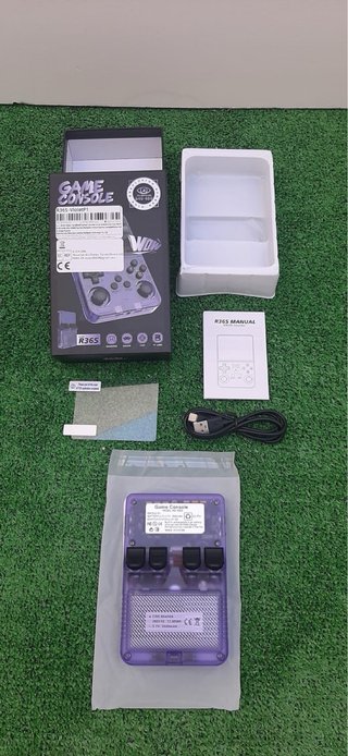 Consola Retro R36S Violeta Transparente