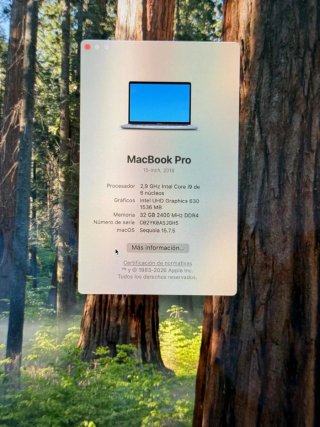 MACBOOK PRO 15" i9/32/1TB TOPE DE GAMA