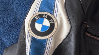 Chaqueta de Piel BMW Club Men Negra/Azul