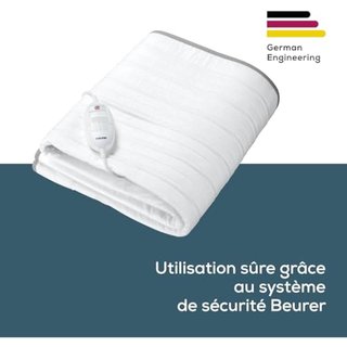Beurer TS 17 cubrecolchón térmico,NUEVO, CAJA ABIERTA, material suave no tejido, antideslizante gracias a la fijación con elástico, 3 niveles de temperatura, 150 x 80 cm, sistema de seguridad, int...