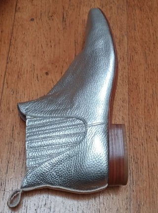 Dorotea -Botines Sky plata, todo piel suave