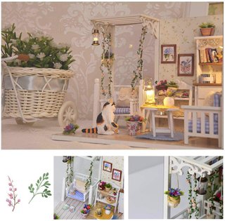 Maqueta puzzle House Room Mod3013 Puzzle Juguetes Puzzles 3D Hecho a Mano Miniatura Casa,Realistic Mini 3D Wooden House Room Juguete Hecho a Mano con Muebles Luces LED Navidad Cumpleaños Regalo de...