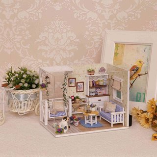 Maqueta puzzle House Room Mod3013 Puzzle Juguetes Puzzles 3D Hecho a Mano Miniatura Casa,Realistic Mini 3D Wooden House Room Juguete Hecho a Mano con Muebles Luces LED Navidad Cumpleaños Regalo de...