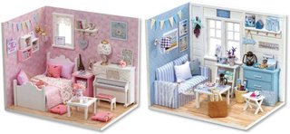 Maqueta puzzle Sunshine princess Mod3015 Nuevo, Casas de muñecas en Miniatura Casa de muñecas en Miniatura Juguetes de Madera para niños Regalo de cumpleaños para niños y Campus Gran opción para l...