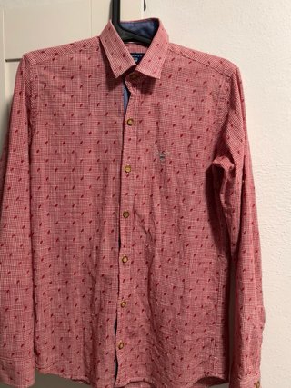 Camisa GANT cuadros rojos con estrellas talla S.