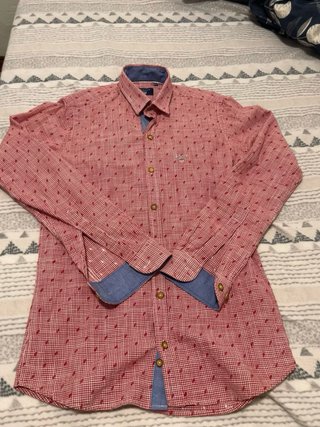 Camisa GANT cuadros rojos con estrellas talla S.