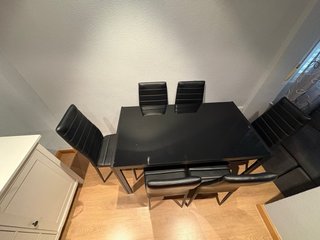 Conjunto mesa y 6 sillas negro