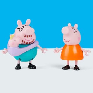 Peppa Pig Hasbro, Peppa y su Familia de Cinco, Muñecos para Niñas y Niños Pequeños, 5 Figuras de Personajes de la Serie, Accesorios para Casa de Muñecas, Color Rosa, Regalo de Juegos