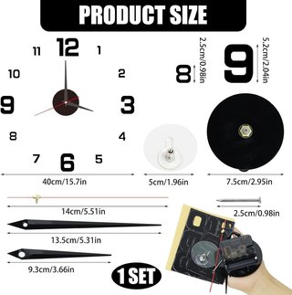 Orologio da parete adesivo GBULTR-50cm nuovo, orologio da cucina adesivo 50 cm fai da te, stile 3D moderno con numeri adesivi per soggiorno, cucina e camera da letto, orologio da...