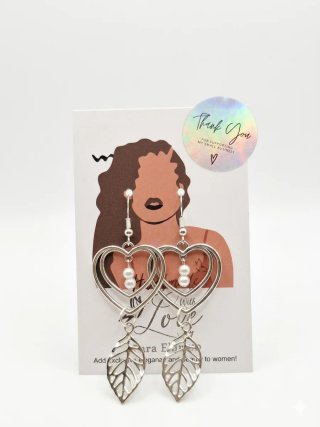 Pendientes Corazón con Hoja Boho