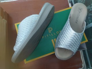Sandalias Pitillos Plata Mujer