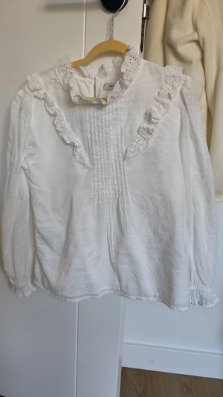 Blusa blanca niña con volantes