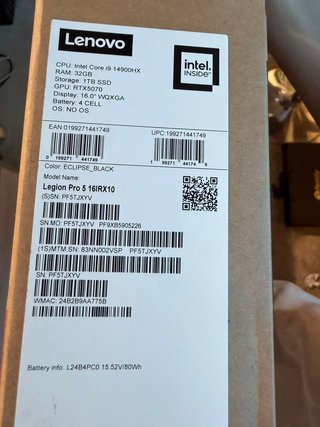 Portátil Gaming Lenovo Legion
