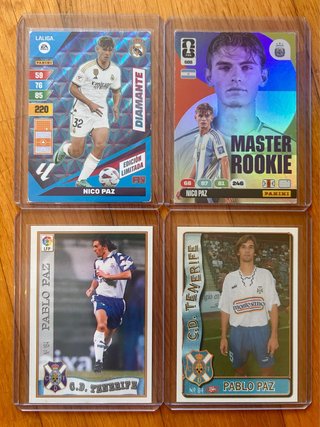 2 Cromos ROOKIE Nico Paz y Padre (Panini)