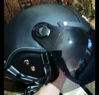 Casco Moto Negro Retro Vintage