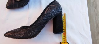 Zapatos tacón negros n39 mate y brillo