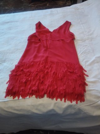 Vestido fiesta fucsia con volantes