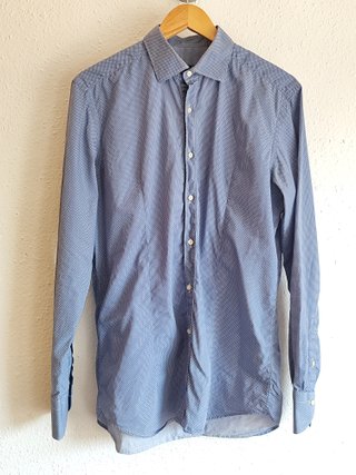 Camisa Xacus azul Algodón Premium, Talla L