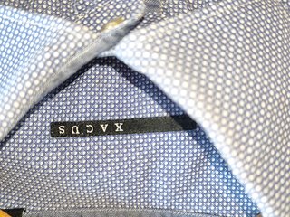 Camisa Xacus azul Algodón Premium, Talla L